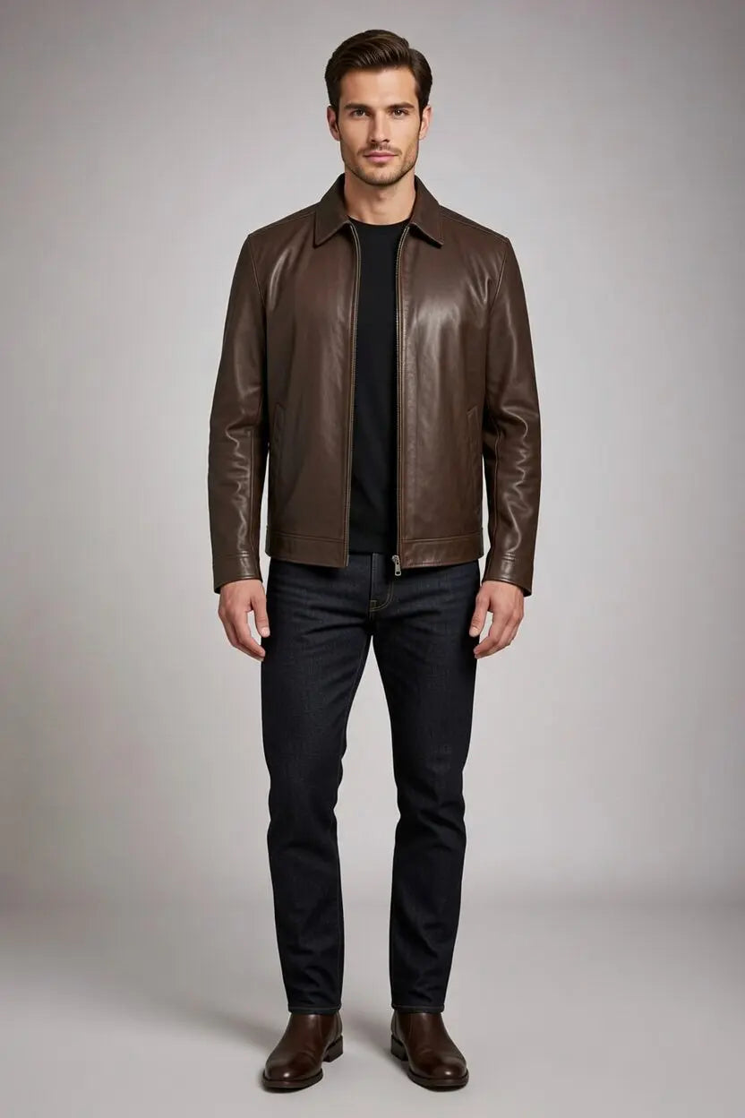 Inferno Brown Leather Jacket My Store