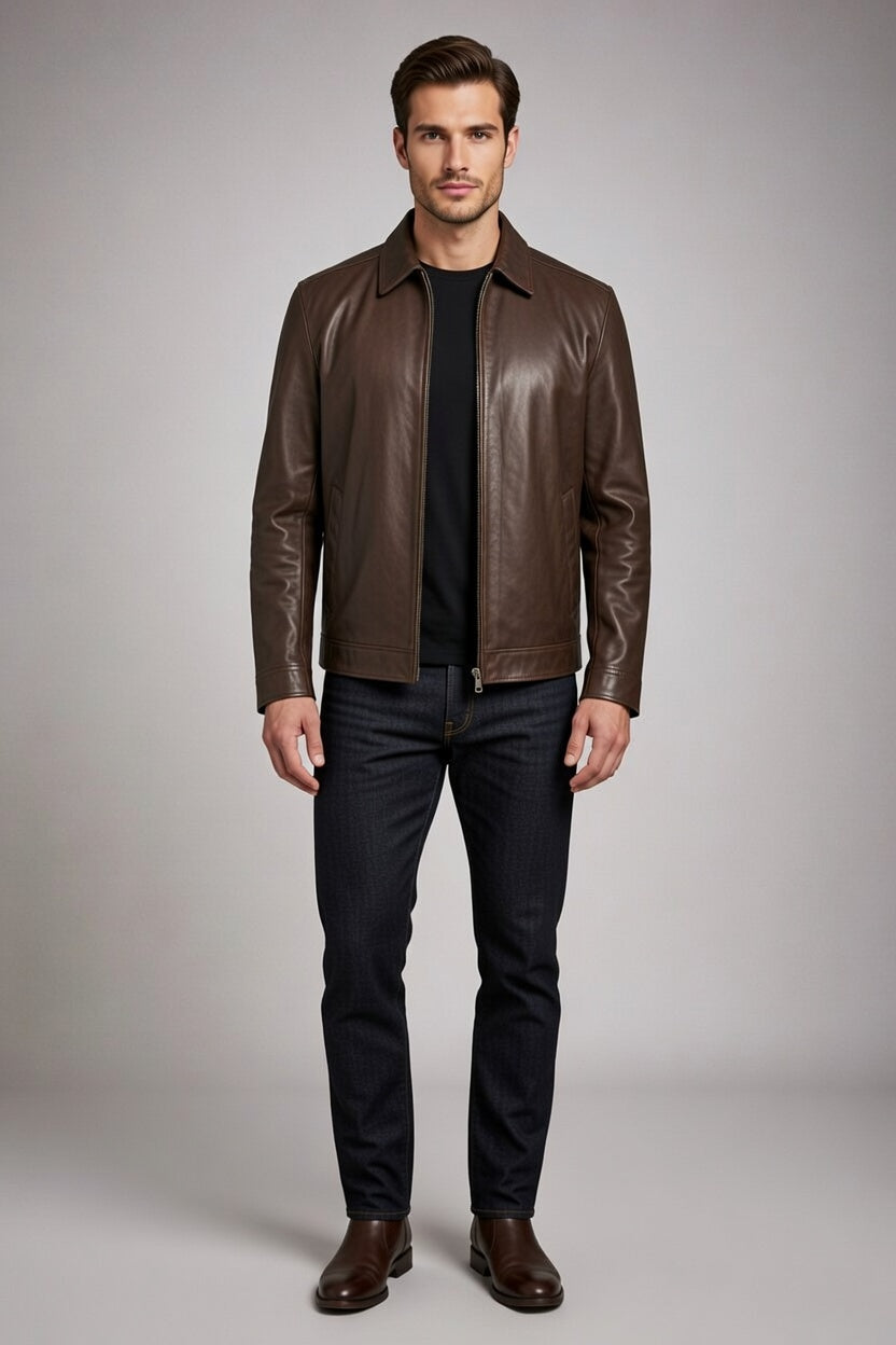 Inferno Brown Leather Jacket