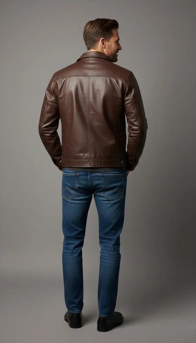 Inferno Brown Leather Jacket My Store