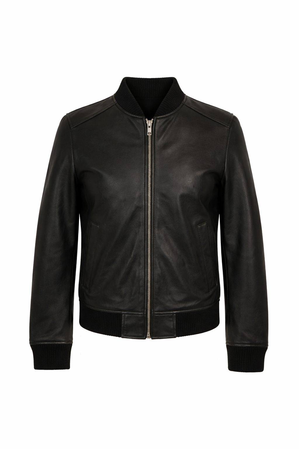 Bliss Black Leather Bomber Jacket