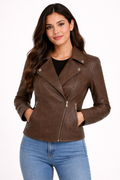 Pelleaura Flashback Maroon Leather Biker Jacket My Store