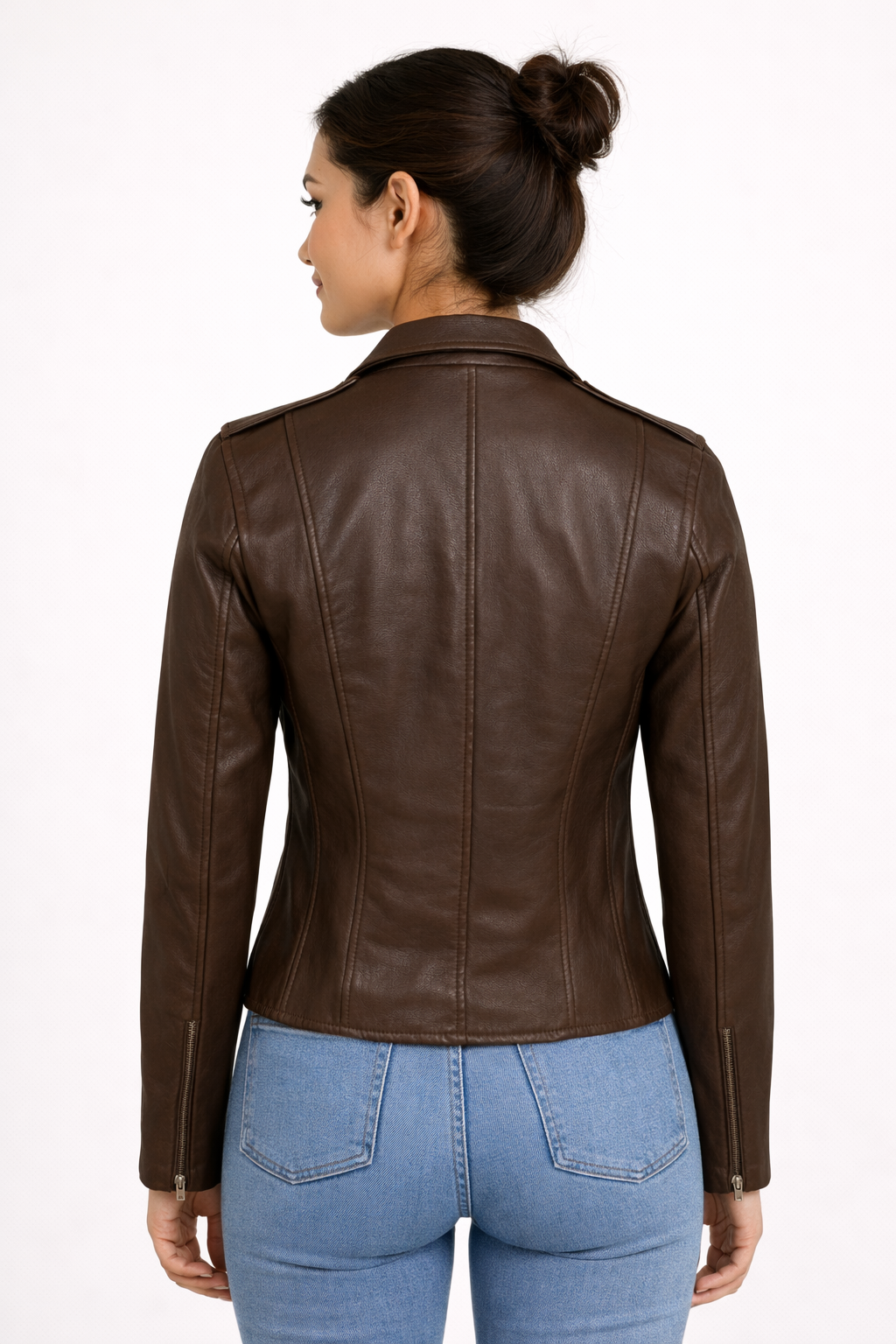 Pelleaura Flashback Maroon Leather Biker Jacket