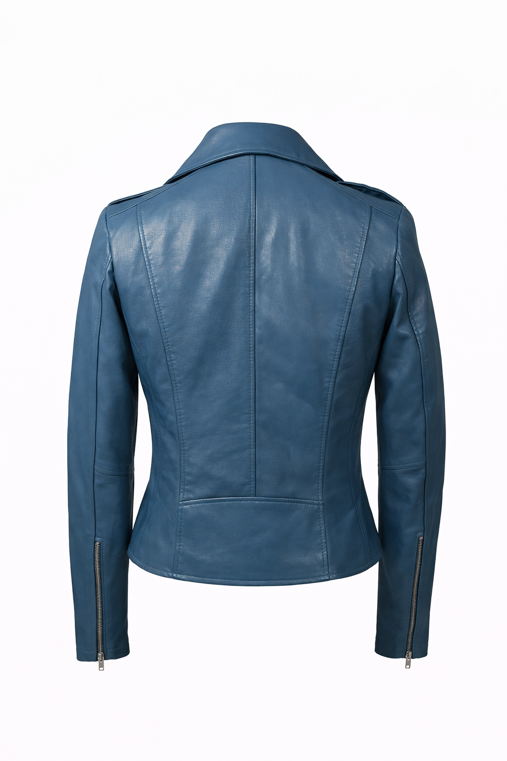 Flashback Blue Leather Biker Jacket