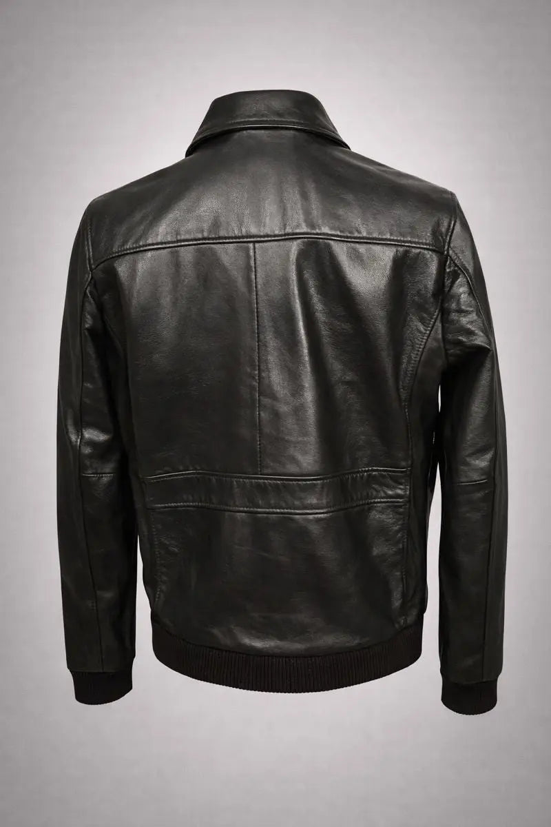 Dark brown antique leather biker jacket My Store