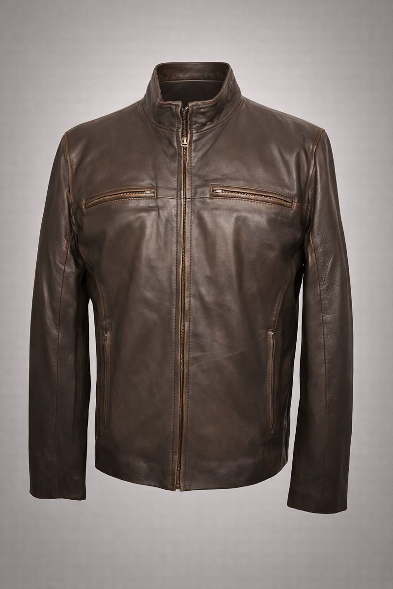 Driggs Leather  Mens Jacket Brown + free Crocodile card wallet My Store