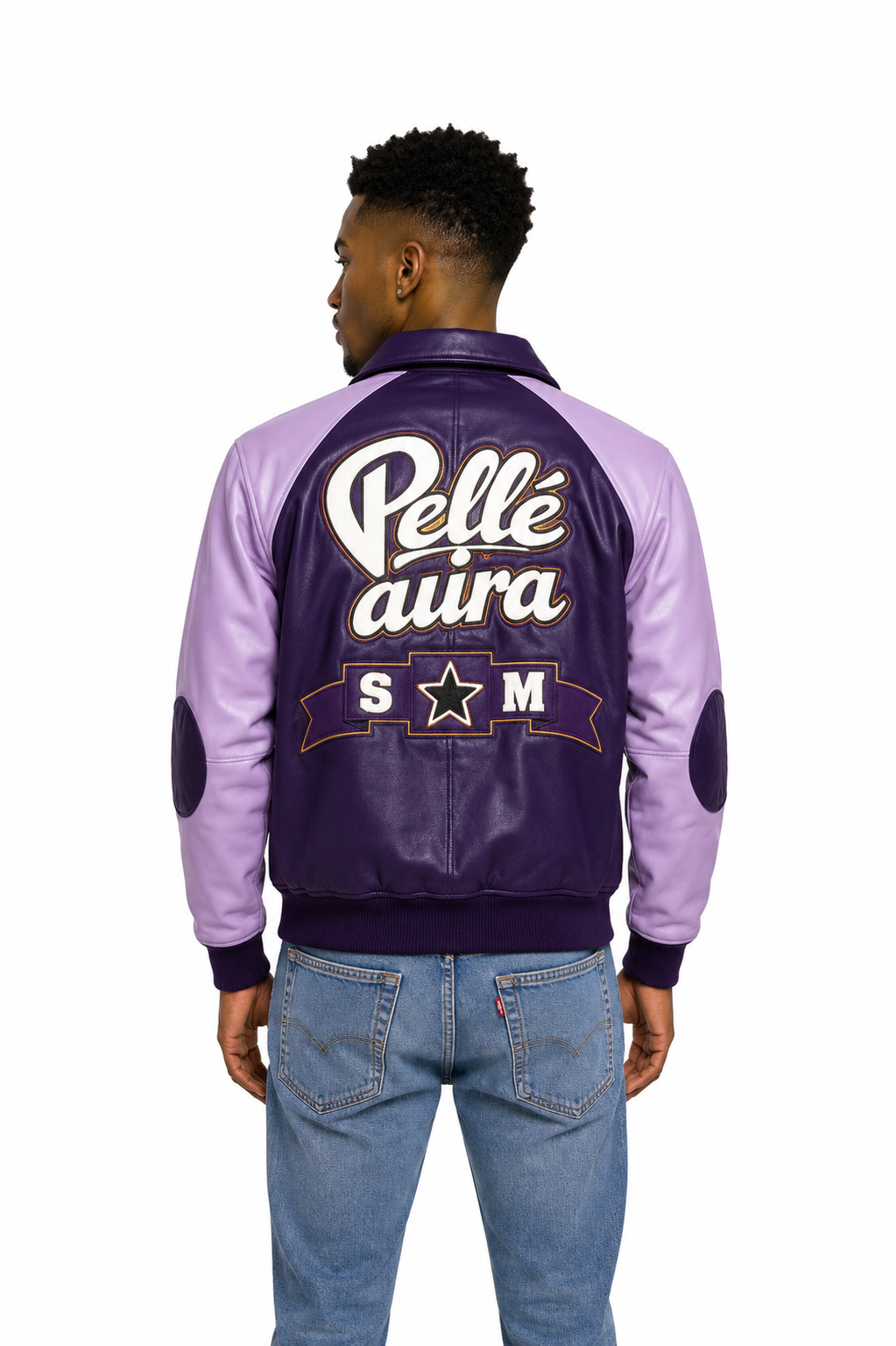 Pelleaura SM Collectors Varsity Leather Jacket – Purple Edition Pelleaura | Premium Quality Leather Stuff Brand USA
