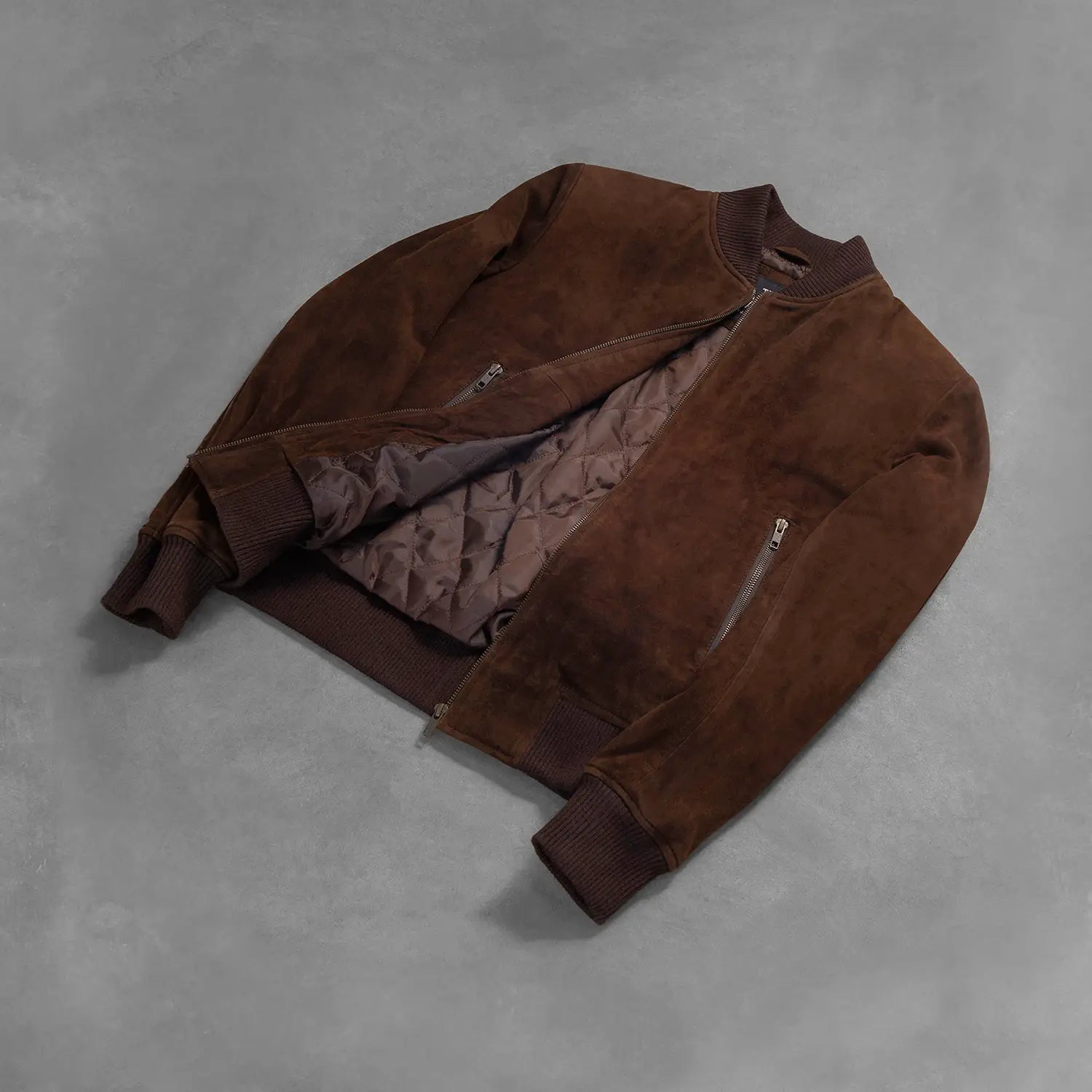 Brown jacket on a gray background