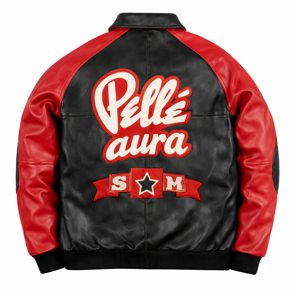 Pelleaura SM Collectors Varsity Leather Jacket – Red Edition (Copy) Pelleaura | Premium Quality Leather Stuff Brand USA