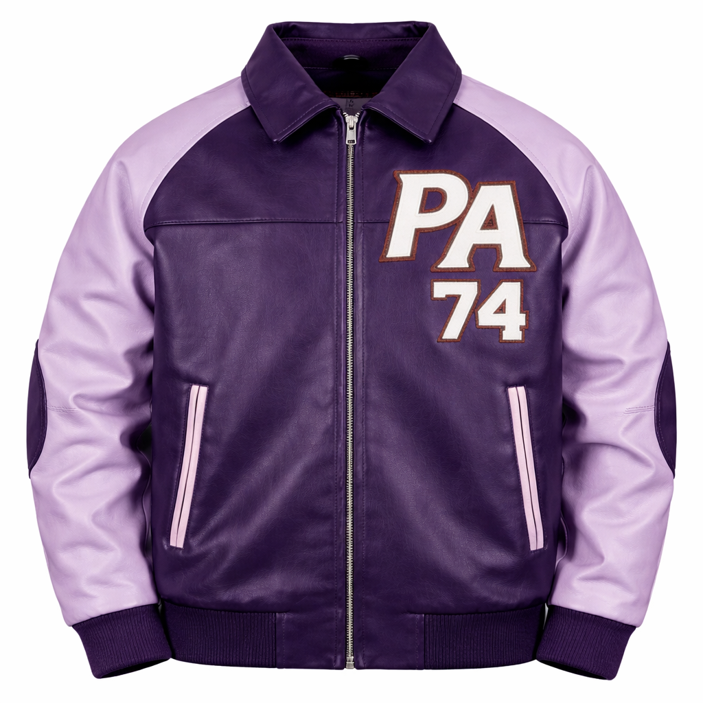 Pelleaura SM Collectors Varsity Leather Jacket – Purple Edition Pelleaura | Premium Quality Leather Stuff Brand USA