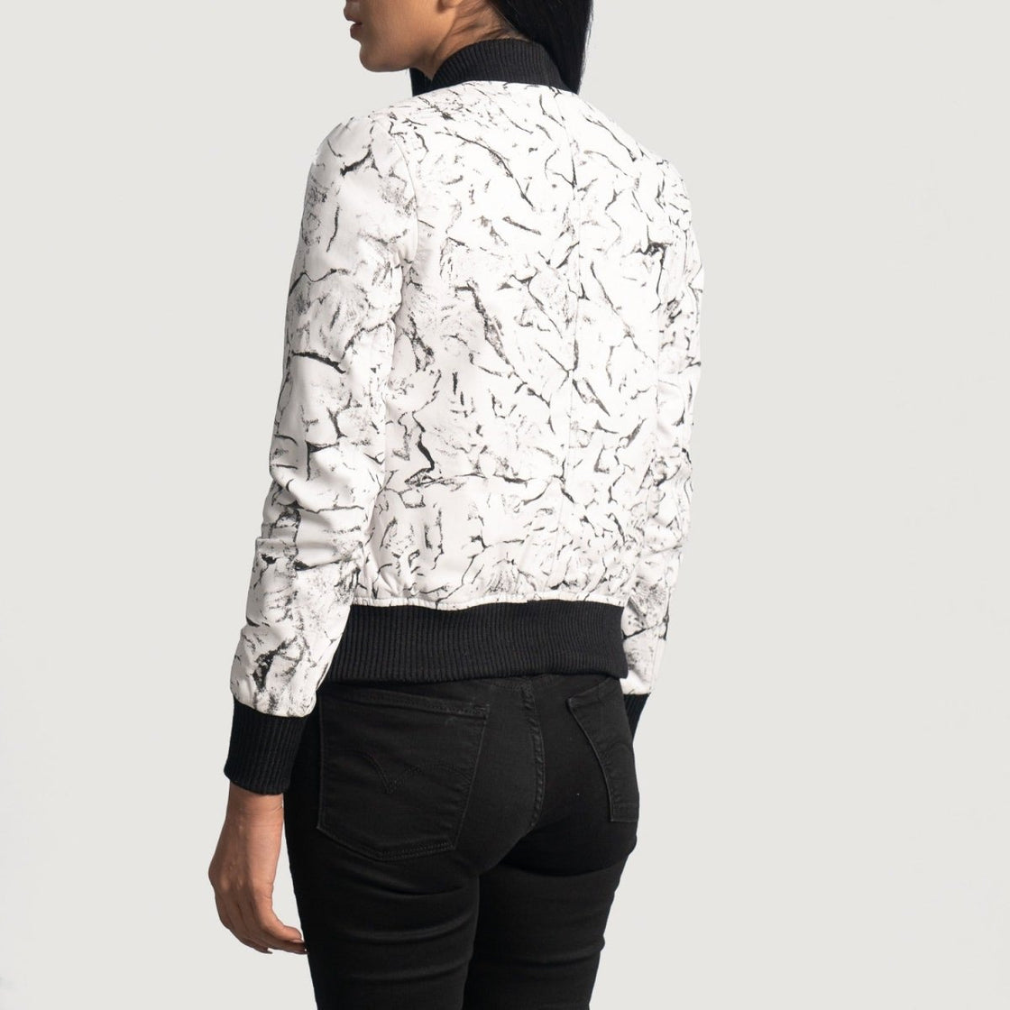 Donna Blake White Leather Bomber Jacket - Pelleaura | Premium Quality Leather Stuff Brand USA