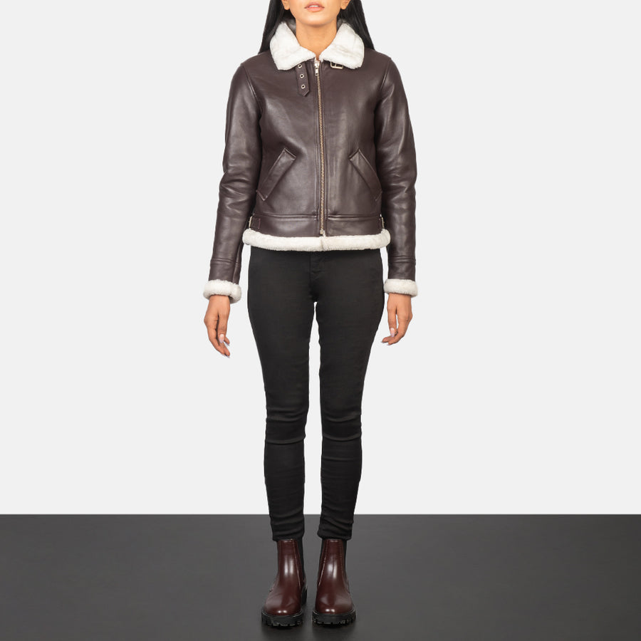 Kelsee Blue Leather Biker Jacket For Women image 0
