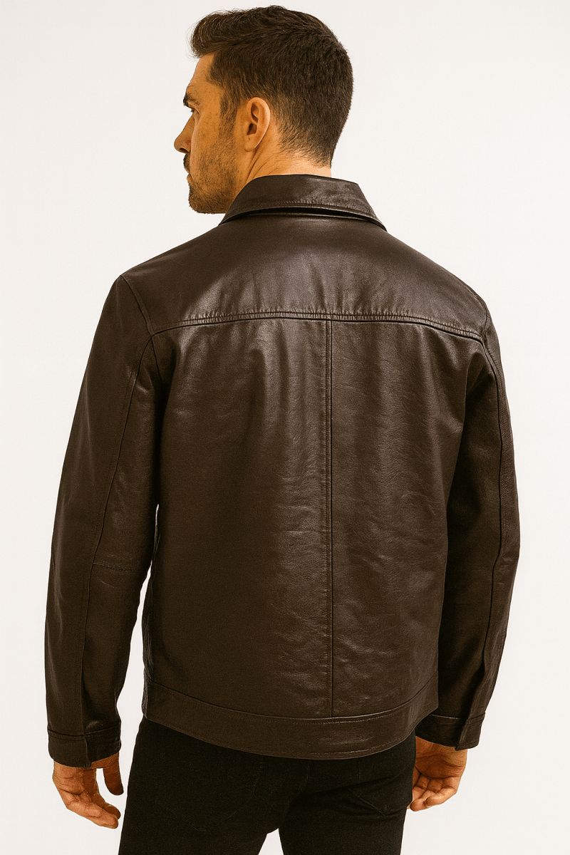 Inferno Brown Leather Jacket - Pelleaura | Premium Quality Leather Stuff Brand USA