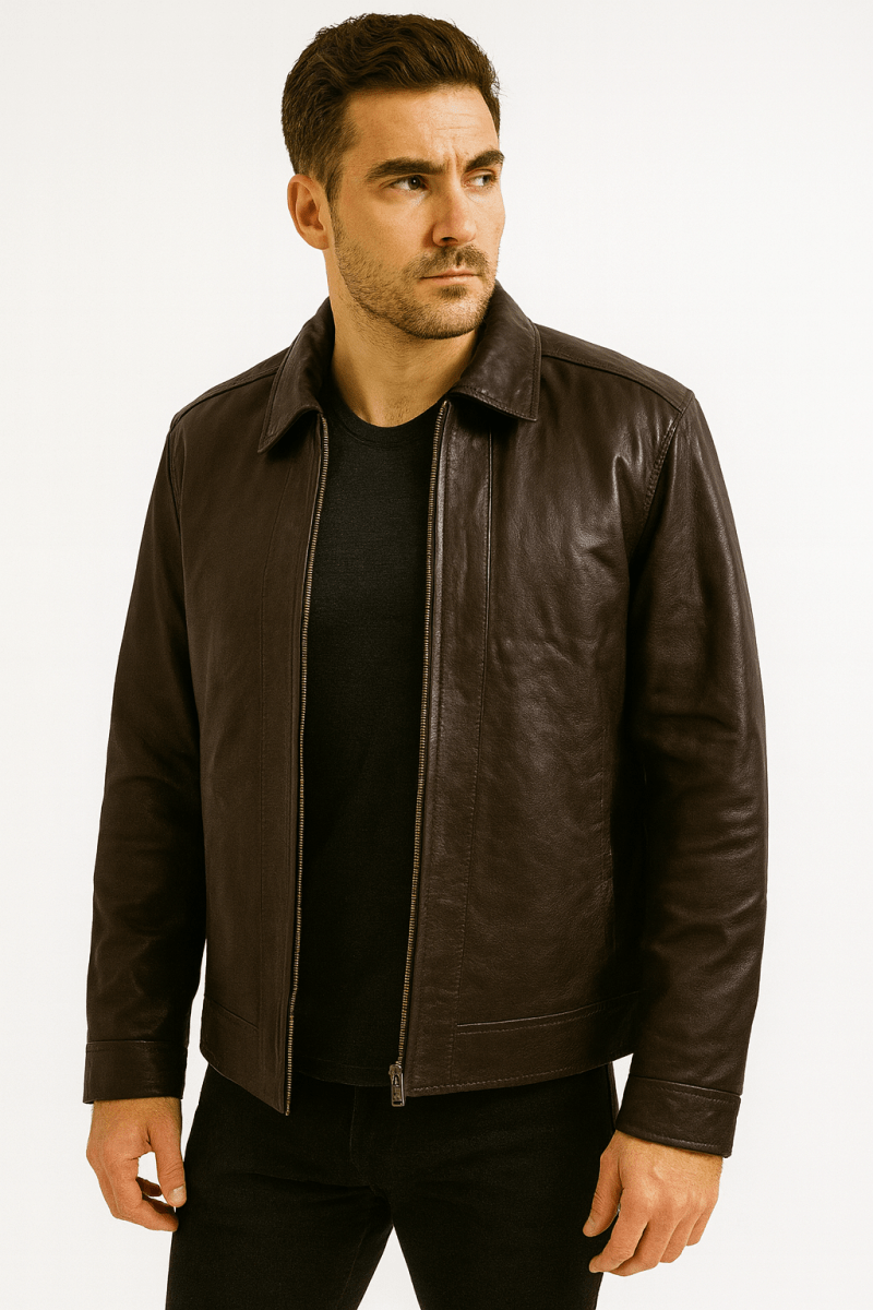 Inferno Brown Leather Jacket - Pelleaura | Premium Quality Leather Stuff Brand USA