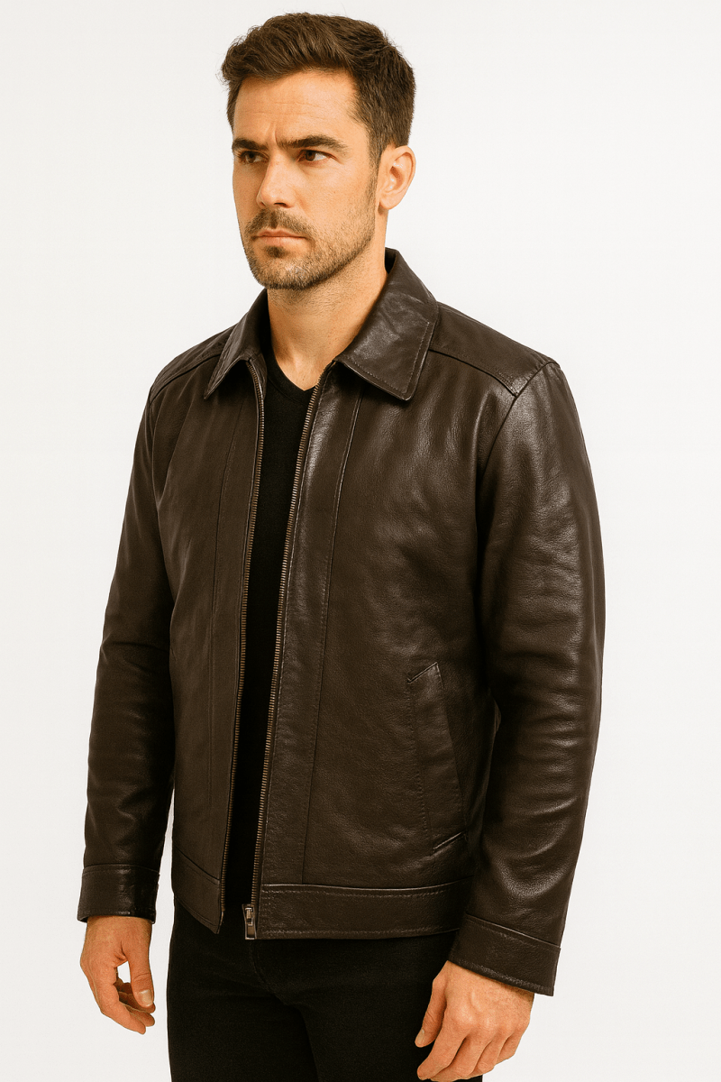 Inferno Brown Leather Jacket - Pelleaura | Premium Quality Leather Stuff Brand USA