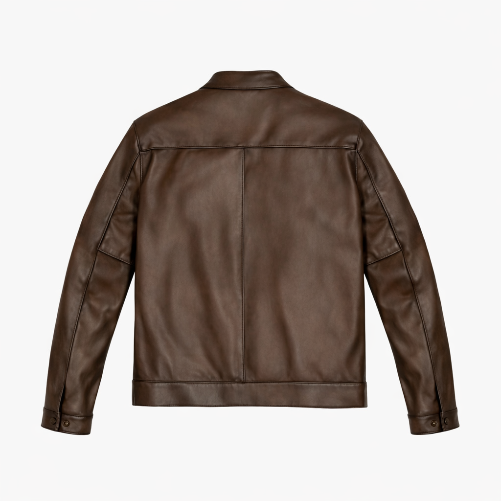 Pelleaura Men’s Classic Brown Racer Leather Jacket – Timeless Tailored Fit Pelleaura | Premium Quality Leather Stuff Brand USA