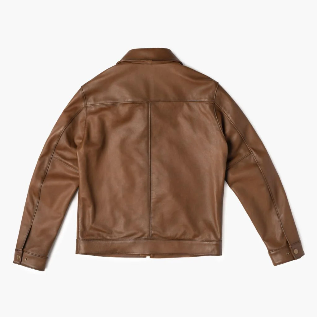 Pelleaura Men’s Premium Brown Leather Jacket – Modern Tailored Fit Pelleaura | Premium Quality Leather Stuff Brand USA