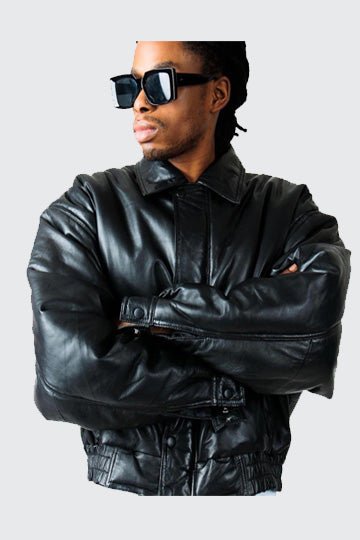 Men’s Oversized Leather Bomber Jacket – Vintage 90s Style Genuine Leather - Pelleaura | Premium Quality Leather Stuff Brand USA