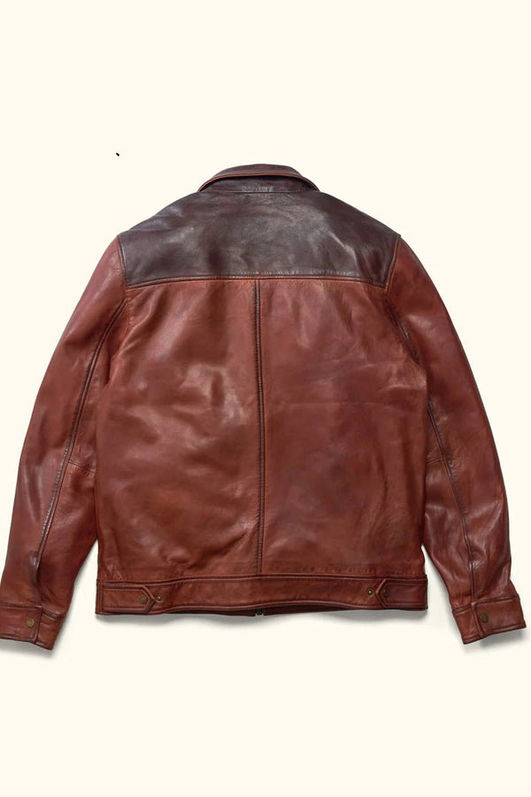 Pelleaura Distressed Brown & Chestnut Leather Jacket - Pelleaura | Premium Quality Leather Stuff Brand USA