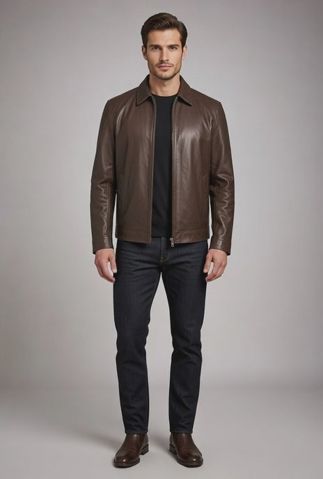 Inferno Brown Leather Jacket