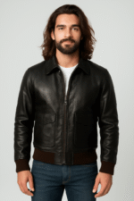 Dark brown antique leather biker jacket - Pelleaura | Premium Quality Leather Stuff Brand USA