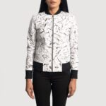 Donna Blake White Leather Bomber Jacket - Pelleaura | Premium Quality Leather Stuff Brand USA
