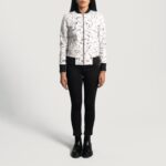 Donna Blake White Leather Bomber Jacket - Pelleaura | Premium Quality Leather Stuff Brand USA
