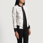 Donna Blake White Leather Bomber Jacket - Pelleaura | Premium Quality Leather Stuff Brand USA