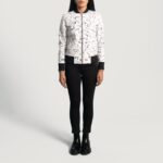 Donna Blake White Leather Bomber Jacket - Pelleaura | Premium Quality Leather Stuff Brand USA