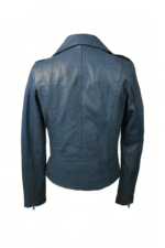 Flashback Blue Leather Biker Jacket - Pelleaura | Premium Quality Leather Stuff Brand USA