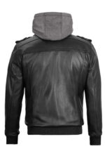 Lambskin Leather Jacket with Removable Hoodie - Pelleaura | Premium Quality Leather Stuff Brand USA