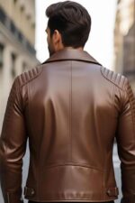 Men’s Chocolate Brown Biker Leather Jacket - Pelleaura | Premium Quality Leather Stuff Brand USA