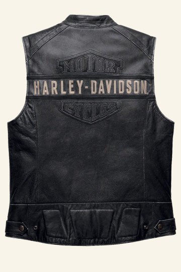 Men's Harley Davidson Passing Link Leather Vest - Pelleaura | Premium Quality Leather Stuff Brand USA
