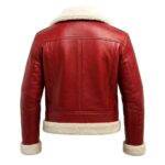 Men's Leather Jacket Shearling - Lined Red Moto/Biker - Winter Jackets for Men - Pelleaura | Premium Quality Leather Stuff Brand USA