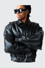 Men’s Oversized Leather Bomber Jacket – Vintage 90s Style Genuine Leather - Pelleaura | Premium Quality Leather Stuff Brand USA