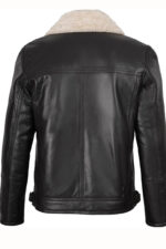 Men’s Shearling Black Leather Aviator Jacket - Pelleaura | Premium Quality Leather Stuff Brand USA
