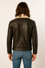 Men’s Shearling Black Leather Aviator Jacket - Pelleaura | Premium Quality Leather Stuff Brand USA