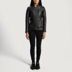 Orient Grain Quilted Black Leather Biker Jacket - Pelleaura | Premium Quality Leather Stuff Brand USA