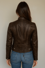 Rachel Womens Dark Brown Leather Jacket - Pelleaura | Premium Quality Leather Stuff Brand USA